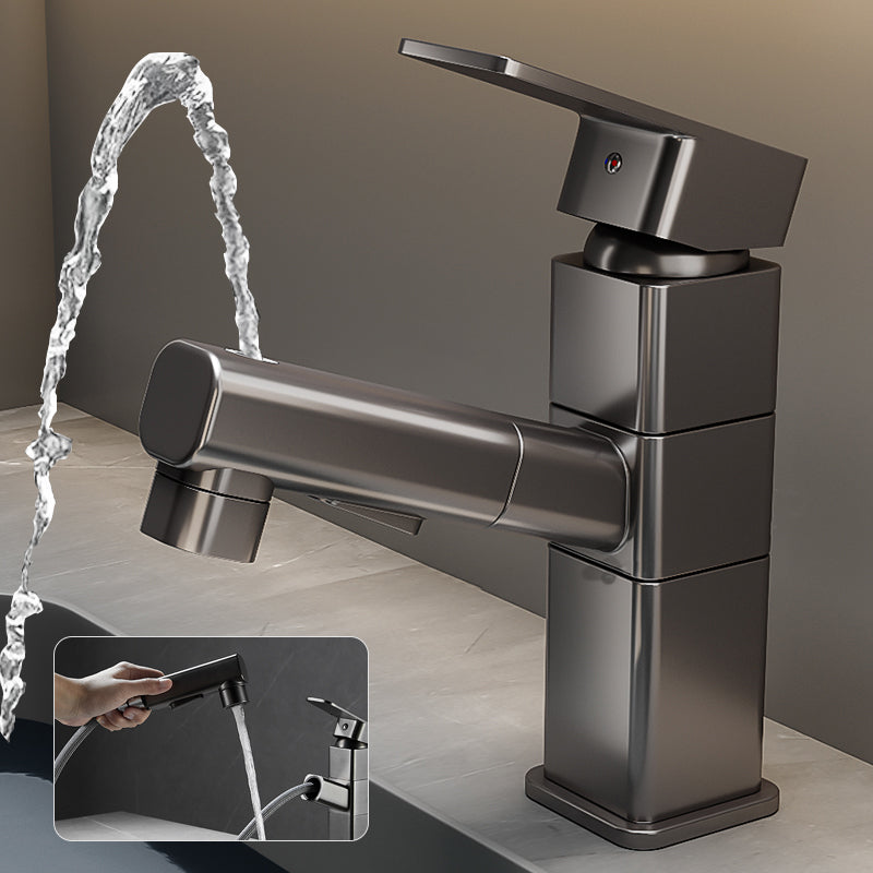 BowLift | Bathroom Vessel Faucet Swivel Spout Single Handle Faucet with Pull-Out Spray Head