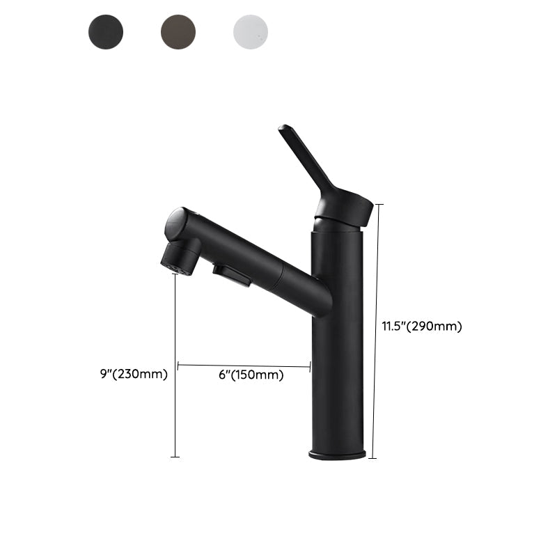 BowLift | Bathroom Vessel Faucet Swivel Spout Single Handle Faucet with Pull-Out Spray Head