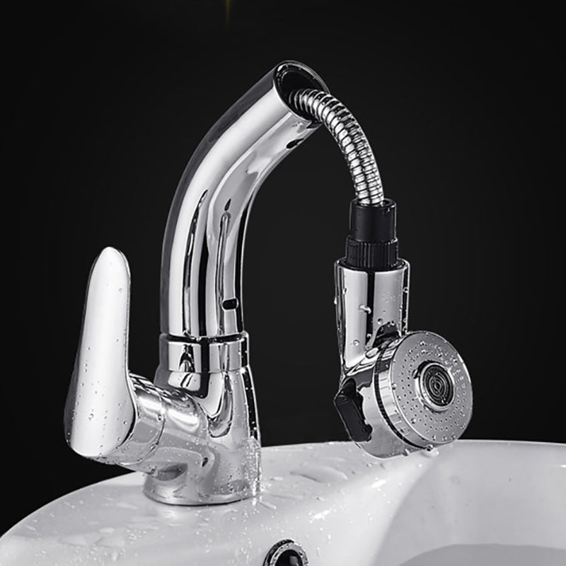 BowLift | Vessel Sink Bathroom Faucet with Swiveling Spout Single Lever Faucet with Pull-Out Spray