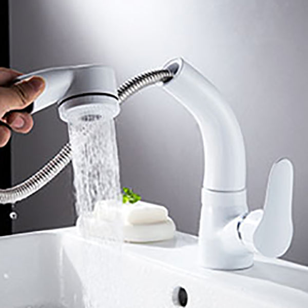 BowLift | Vessel Sink Bathroom Faucet with Swiveling Spout Single Lever Faucet with Pull-Out Spray