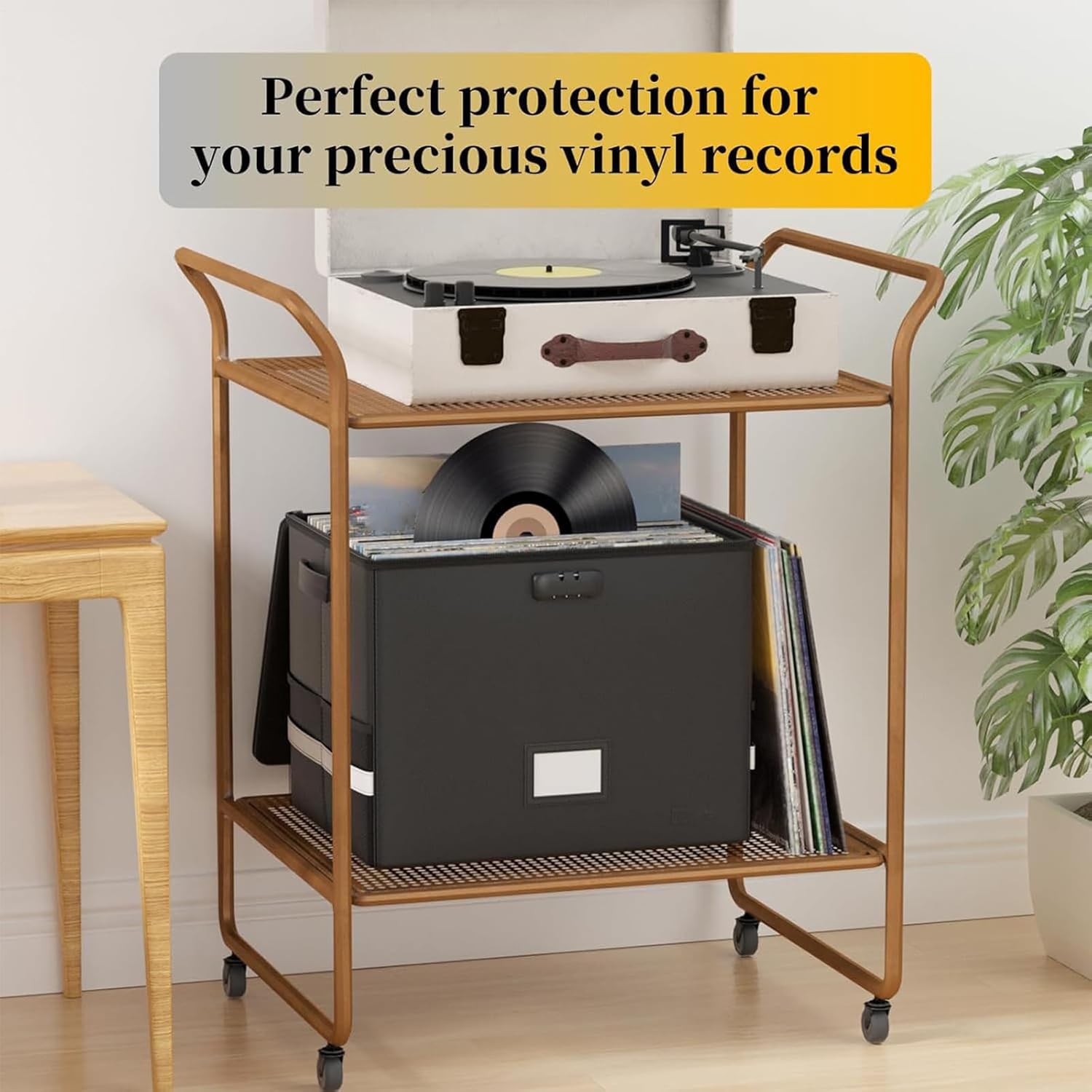 BowLift | Fireproof Record Storage Case – Waterproof Organizer for 150+ 12-Inch Records – Arcion