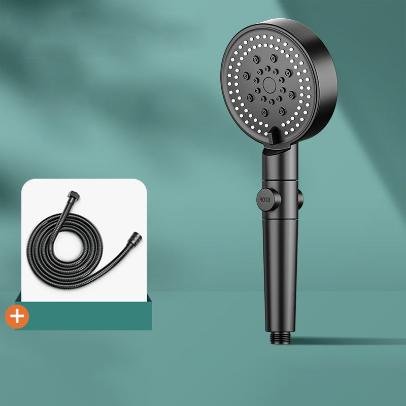 BowLift | Modern 6 Setting Shower Head Adjustable Spray Pattern Matt Black Round Shower Head