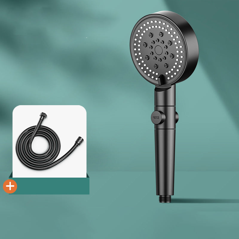 BowLift | Modern 6 Setting Shower Head Adjustable Spray Pattern Matt Black Round Shower Head