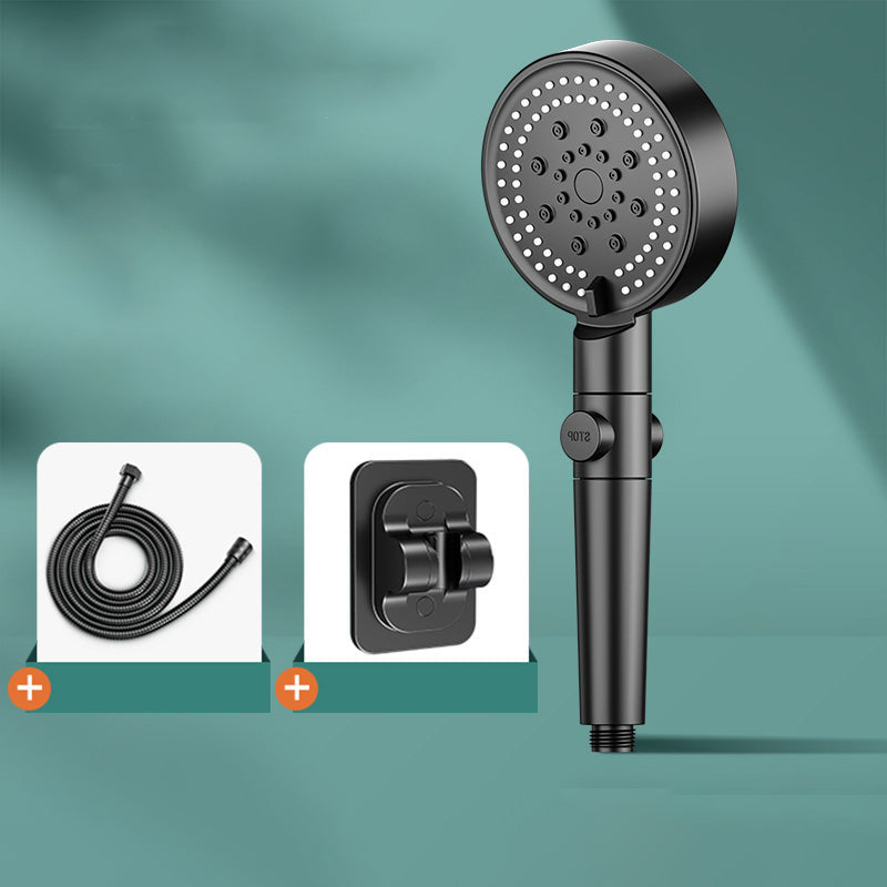 BowLift | Modern 6 Setting Shower Head Adjustable Spray Pattern Matt Black Round Shower Head