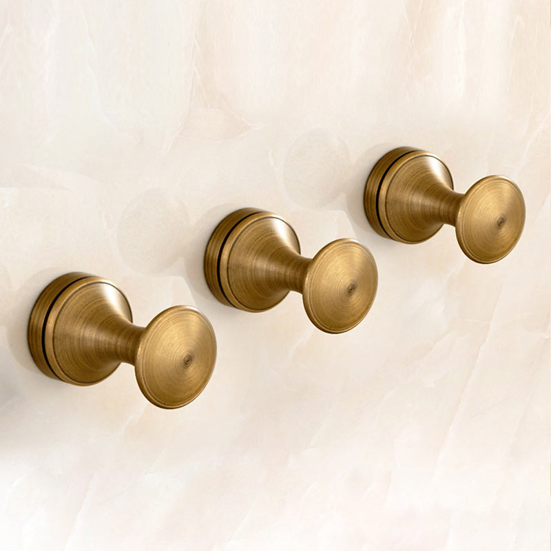 BowLift | 5-piece traditional bathroom accessory set brushed brass bathrobe hooks
