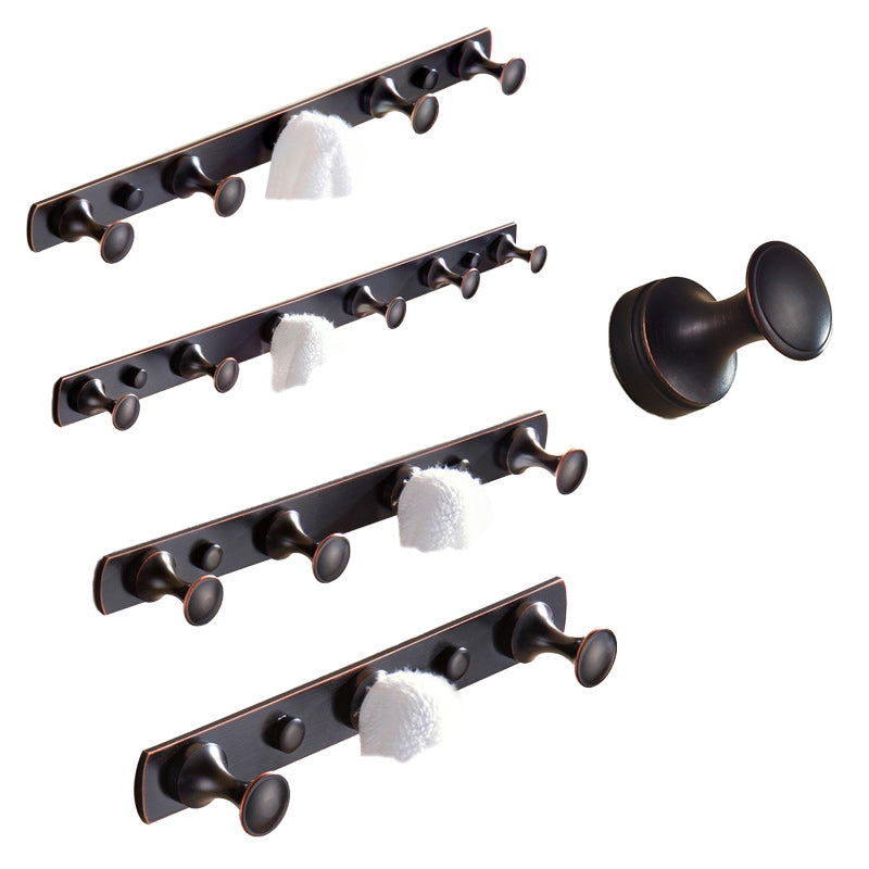 BowLift | 5-piece traditional bathroom accessory set brushed brass bathrobe hooks