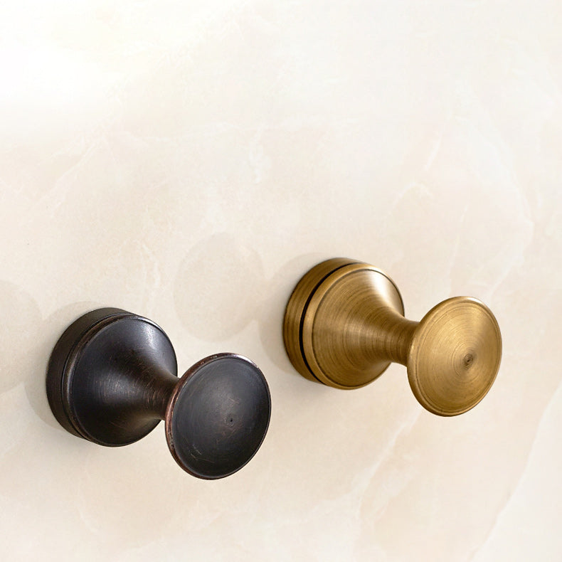 BowLift | 5-piece traditional bathroom accessory set brushed brass bathrobe hooks