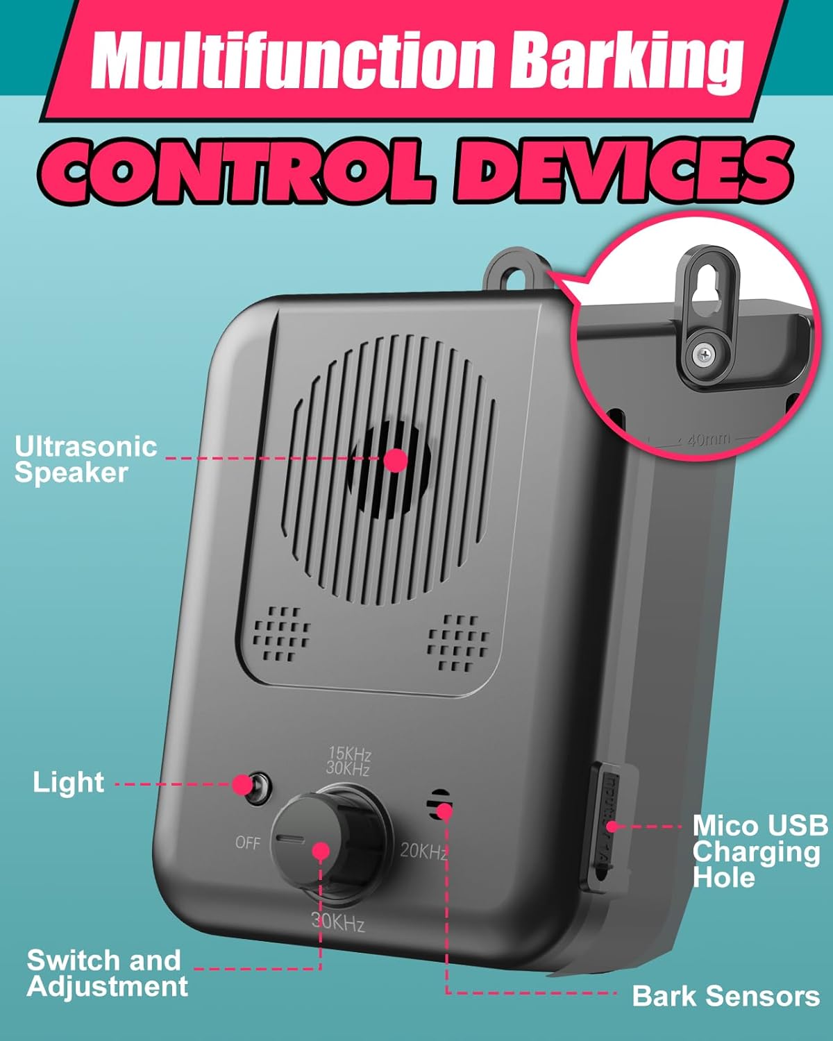 BowLift | Rechargeable Ultrasonic Anti Barking Device with 50ft Range – Calvero