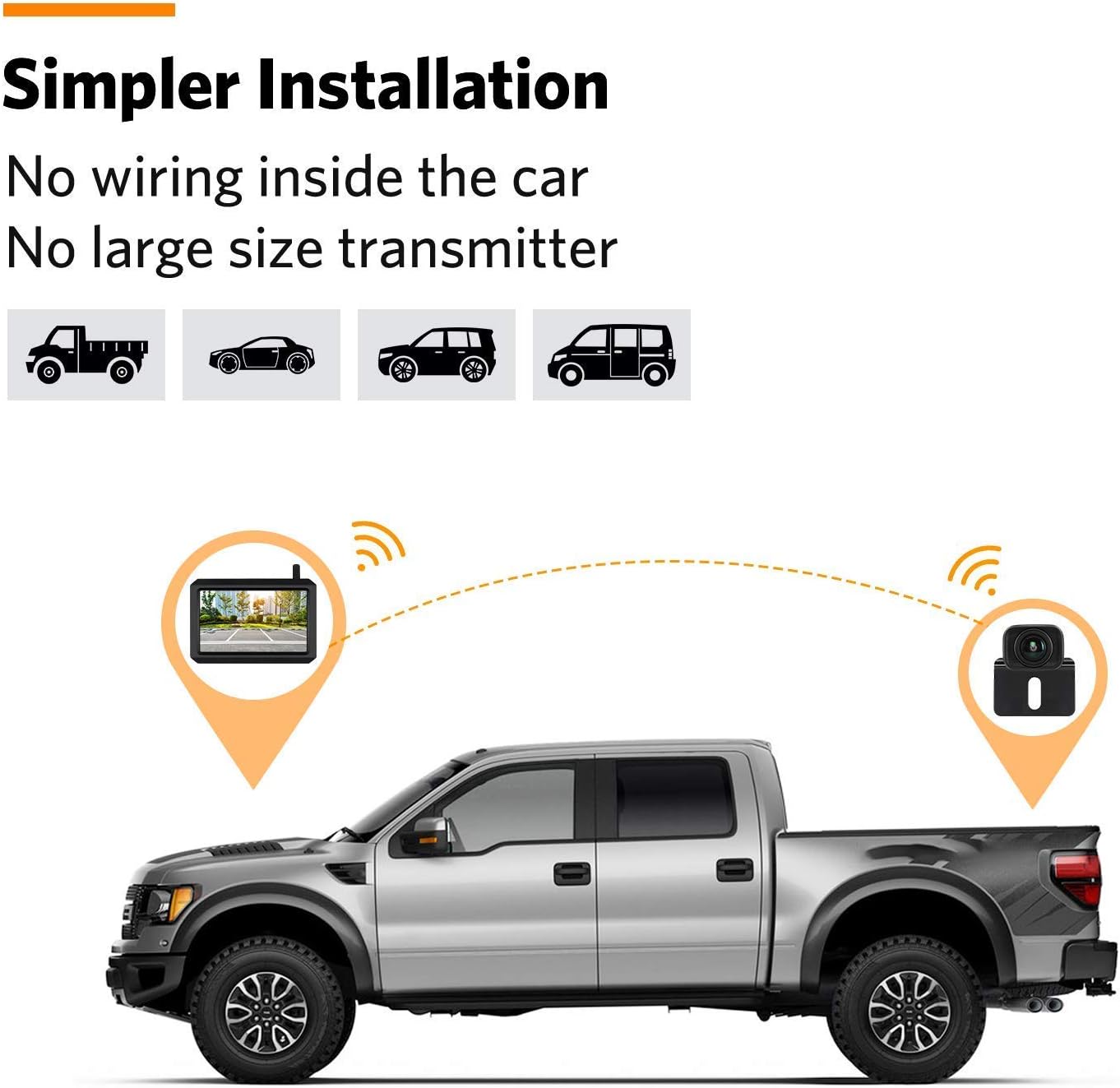 BowLift | Wireless Rear View Camera with 5" or 7" Monitor – 20m Night Vision & Waterproof Reversing System for Car, Van & Camper