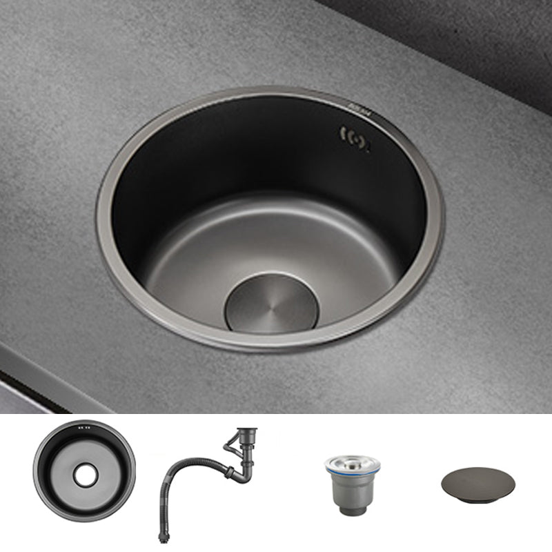 BowLift | Kitchen Sink Round Single Bowl Color and Scratch Resistant Under-mounted Stainless Steel Kitchen Sink