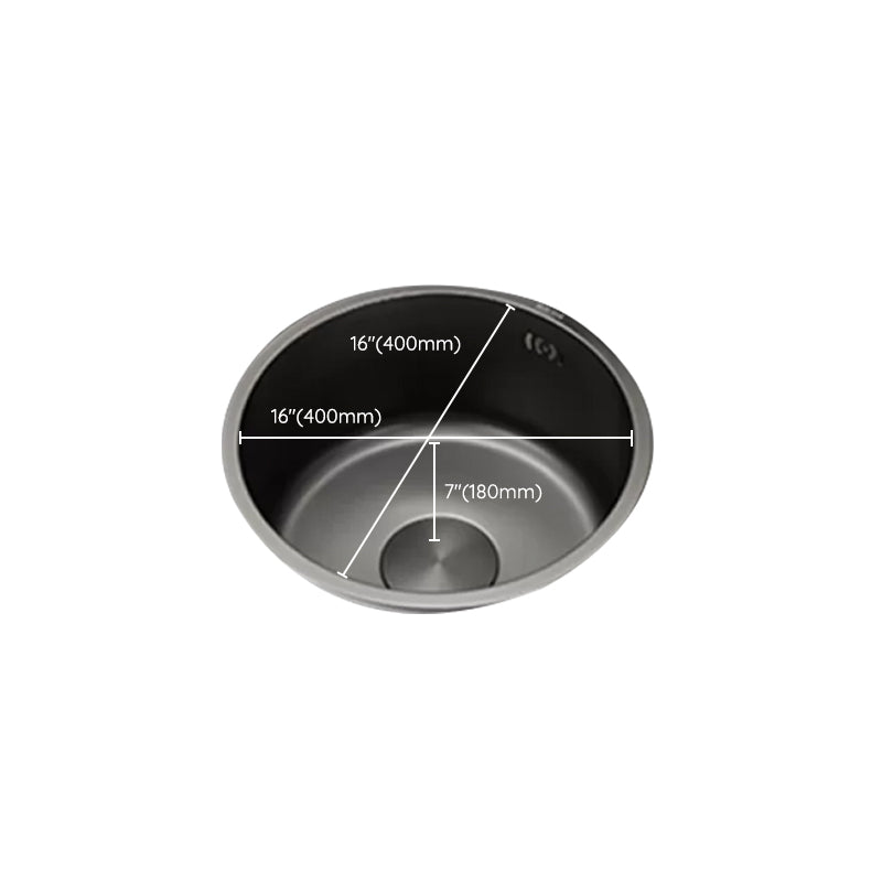 BowLift | Kitchen Sink Round Single Bowl Color and Scratch Resistant Under-mounted Stainless Steel Kitchen Sink
