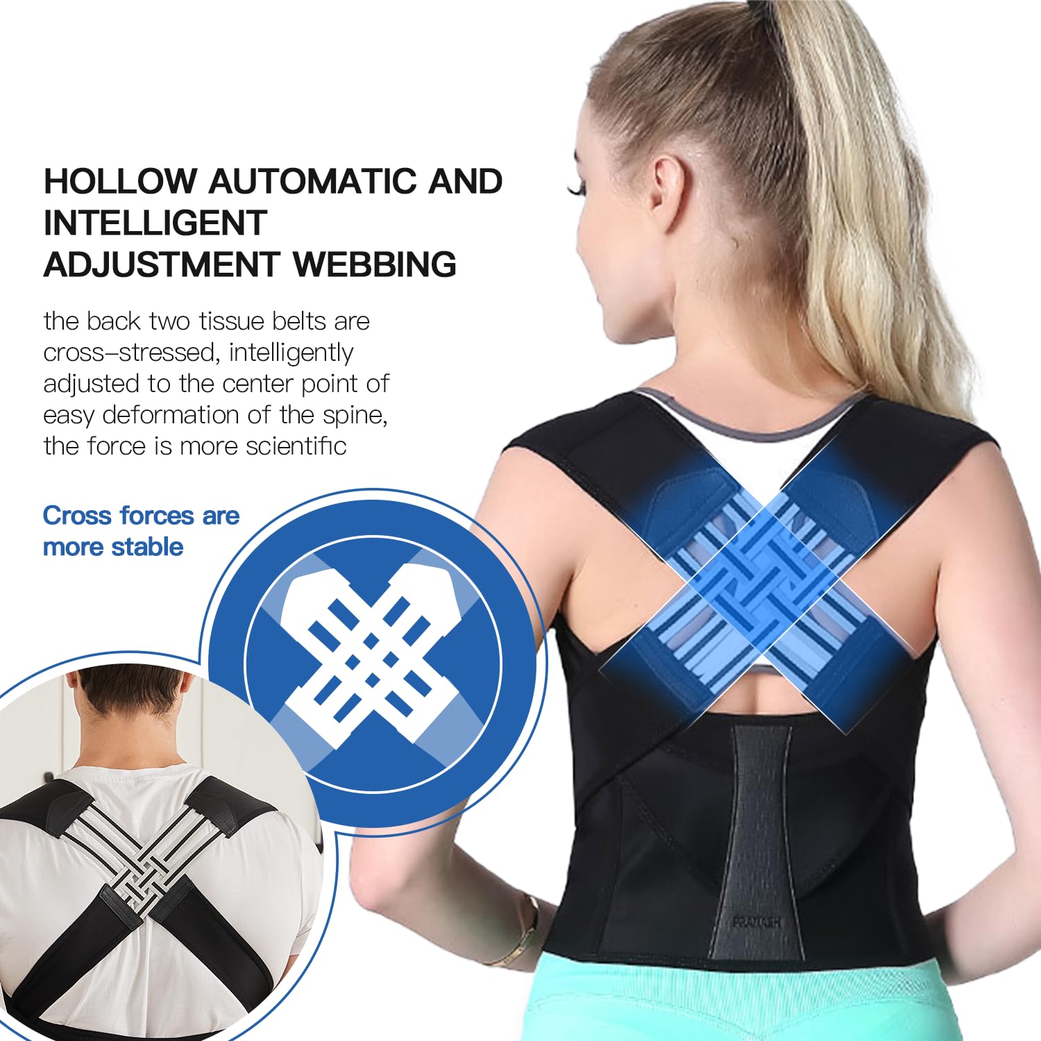 BowLift | Back Posture Corrector | Adjustable, Breathable Design for Men & Women to Improve Posture and Reduce Back Pain
