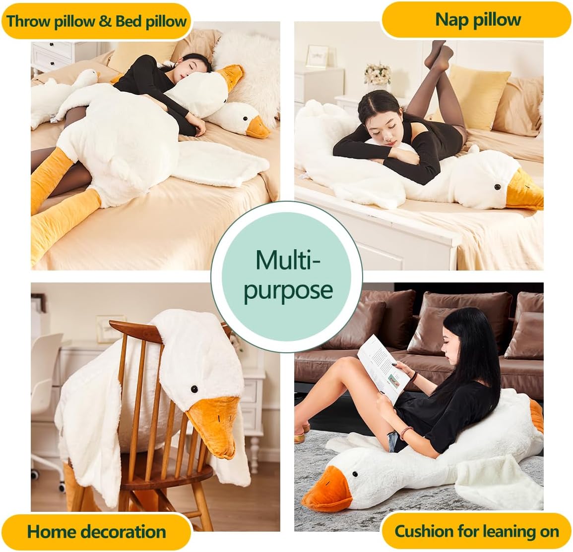 BowLift | Cuddly Giant Goose Plush – Soft Toy in Multiple Sizes