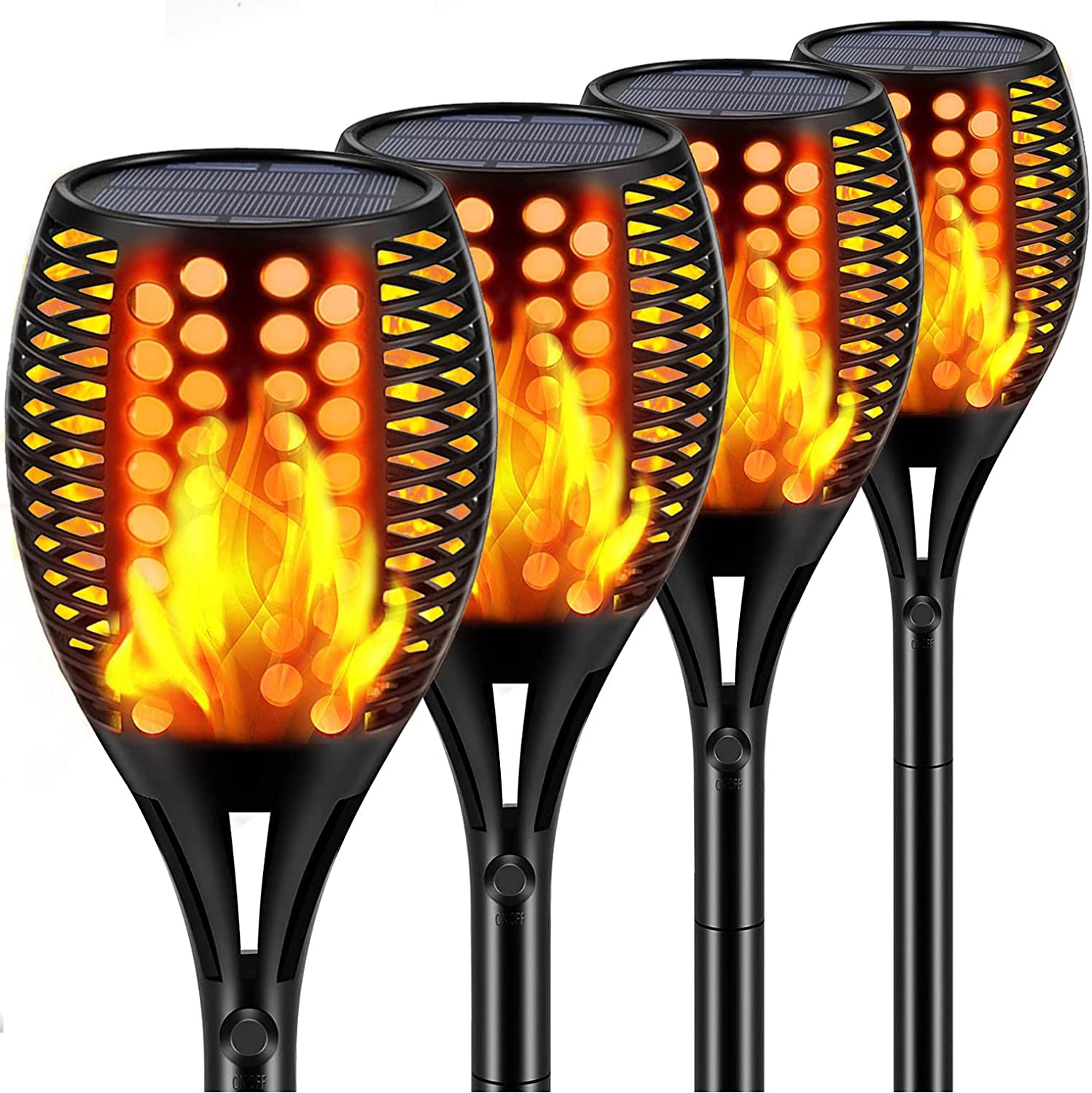 BowLift | FlameGlow Solar Tiki Torches | Flickering Flame Lights | Sustainable Garden Lighting