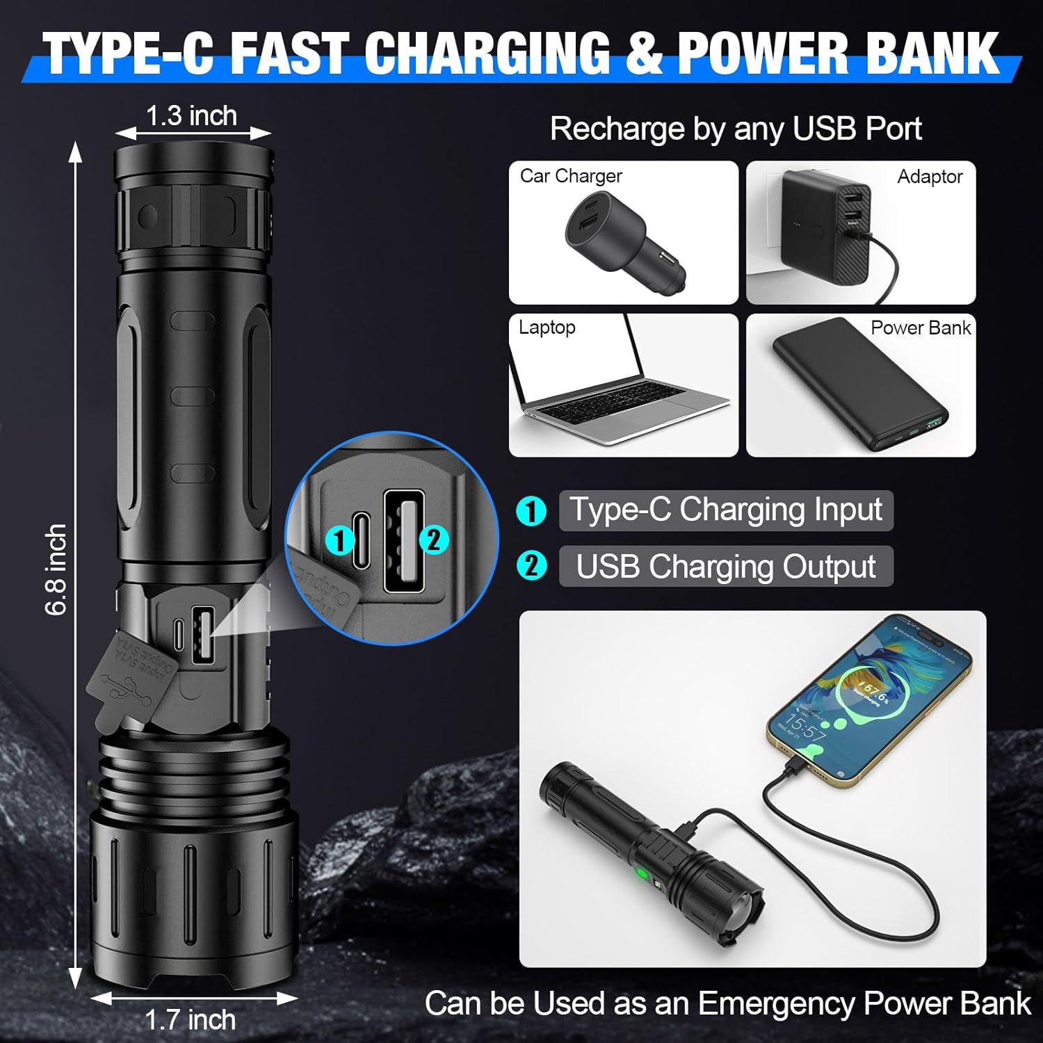 BowLift | 100000 Lumen Tactical Flashlight | World's Brightest High-Powered Torch