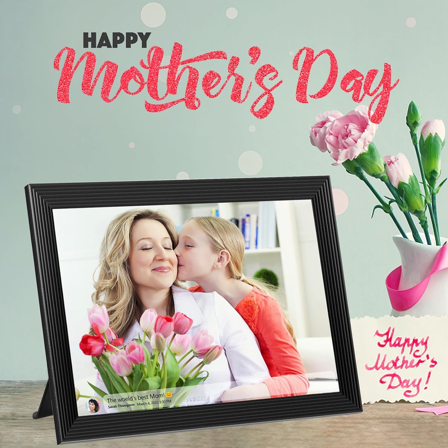 BowLift | High-Resolution Digital Photo Frame Top-Rated Electric Picture Frame with Video Playback and Camera Features