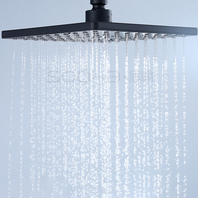 BowLift | Black Square Fixed Shower Head Modern Style Wall Mounted Shower Head