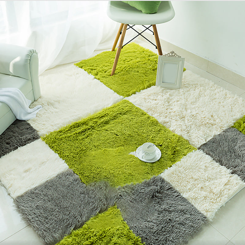 BowLift | Bedroom Carpet Tiles Solid Color Square Shag Stain Resistant Carpet Tiles