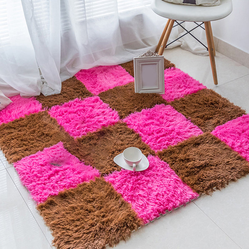 BowLift | Bedroom Carpet Tiles Solid Color Square Shag Stain Resistant Carpet Tiles