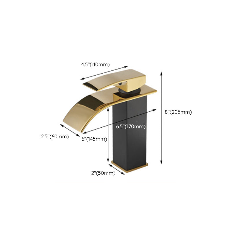 BowLift | Waterfall spout basin tap lever handle square basin tap