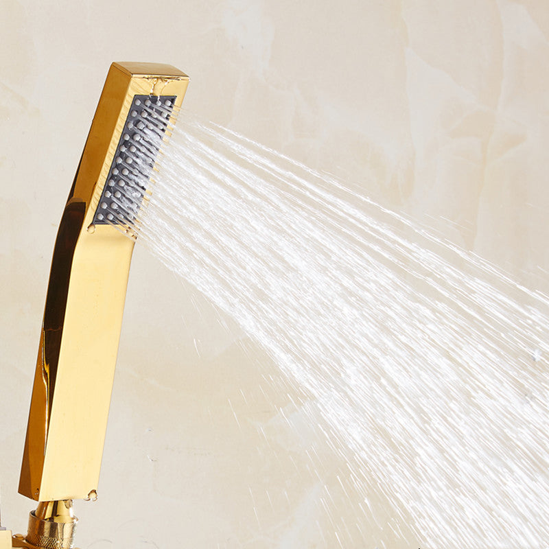 BowLift | Contemporary Shower Head Square Golden Bathroom Handheld Shower