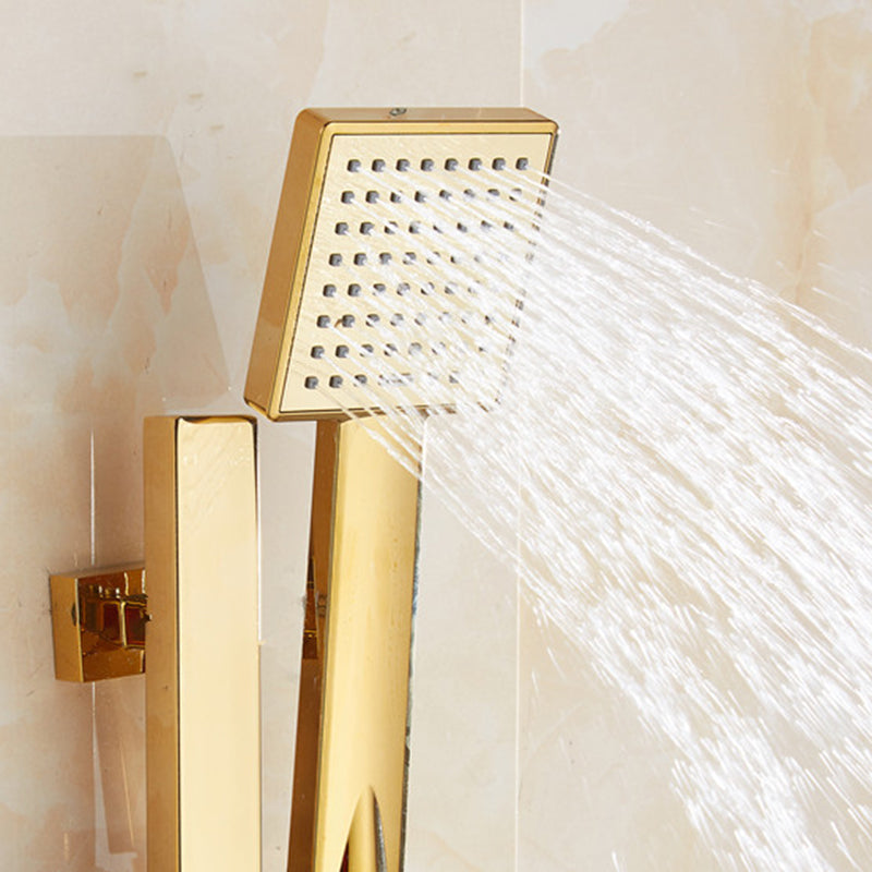 BowLift | Contemporary Shower Head Square Golden Bathroom Handheld Shower