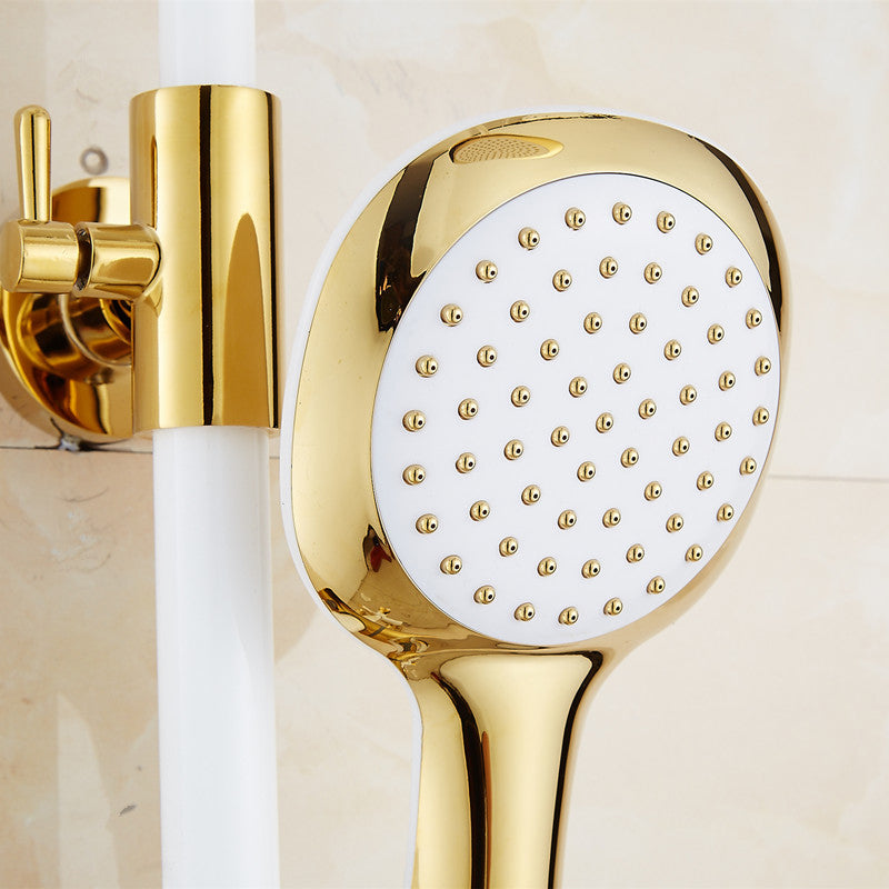 BowLift | Contemporary Shower Head Square Golden Bathroom Handheld Shower