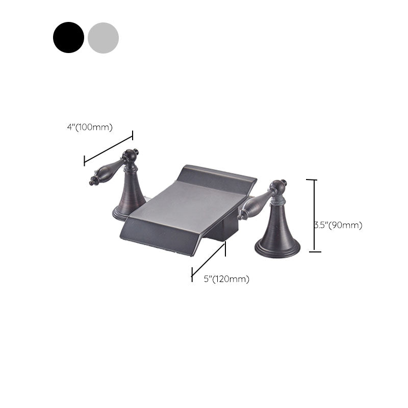 BowLift | Traditional Roman Bathtub Faucet Set Copper Fixed Deck Mount with Handles