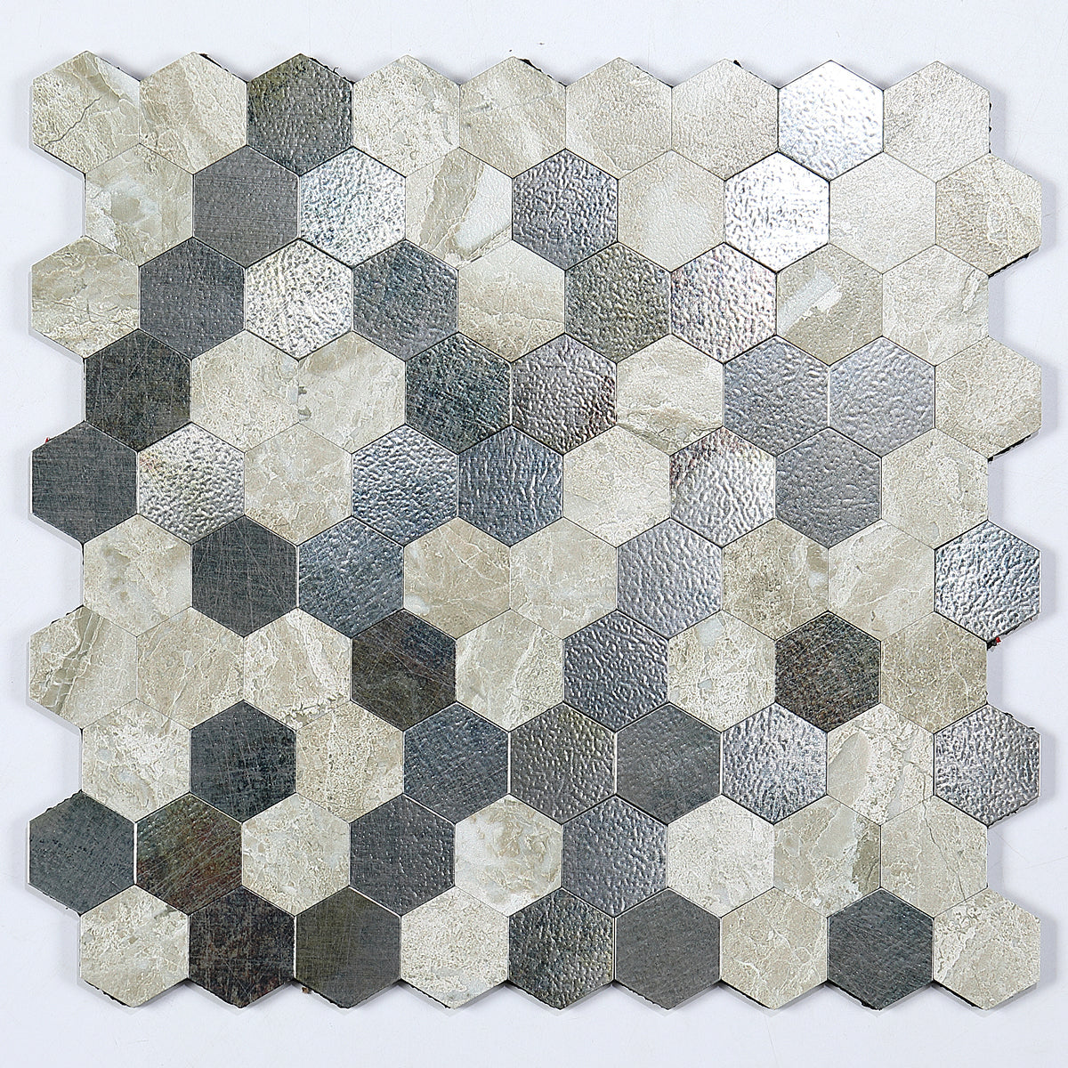 BowLift | Modern Tile-Peel & Stick Metal Mosaic Tile Hexagon Peel & Stick Subway Tile