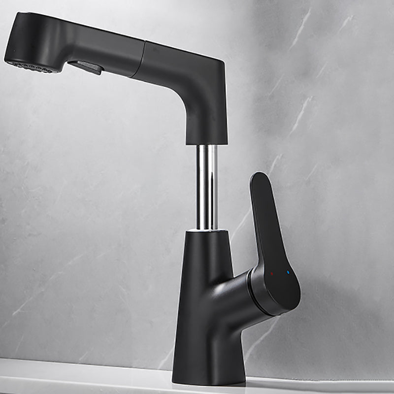 BowLift | Bathroom vessel faucet high arc three-way spout single-handle faucet with pull-out sprayer