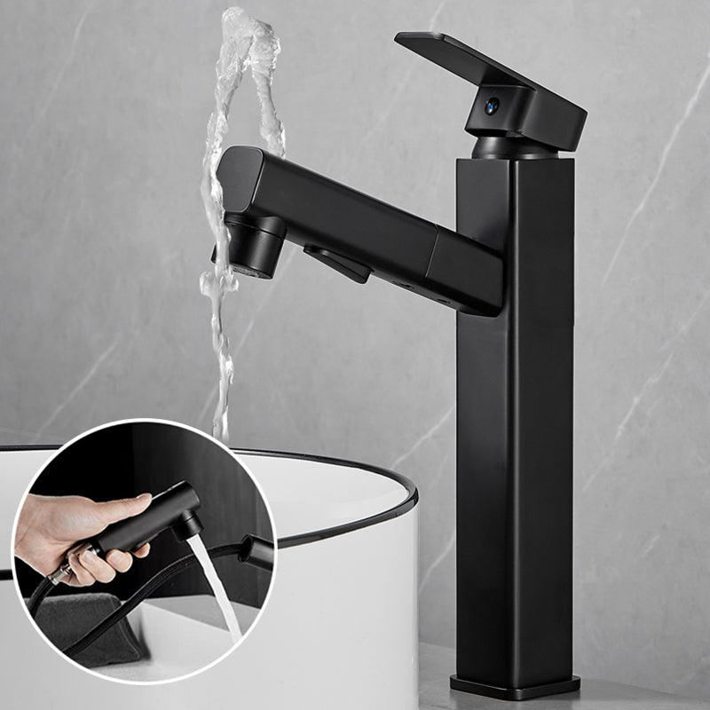 BowLift | Bathroom vessel faucet high arc three-way spout single-handle faucet with pull-out sprayer