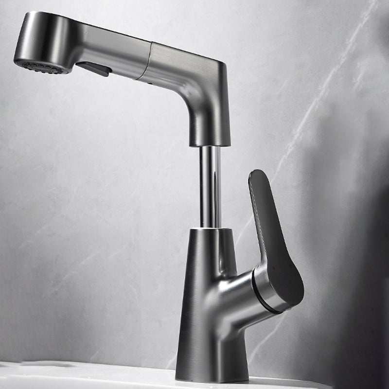 BowLift | Bathroom vessel faucet high arc three-way spout single-handle faucet with pull-out sprayer
