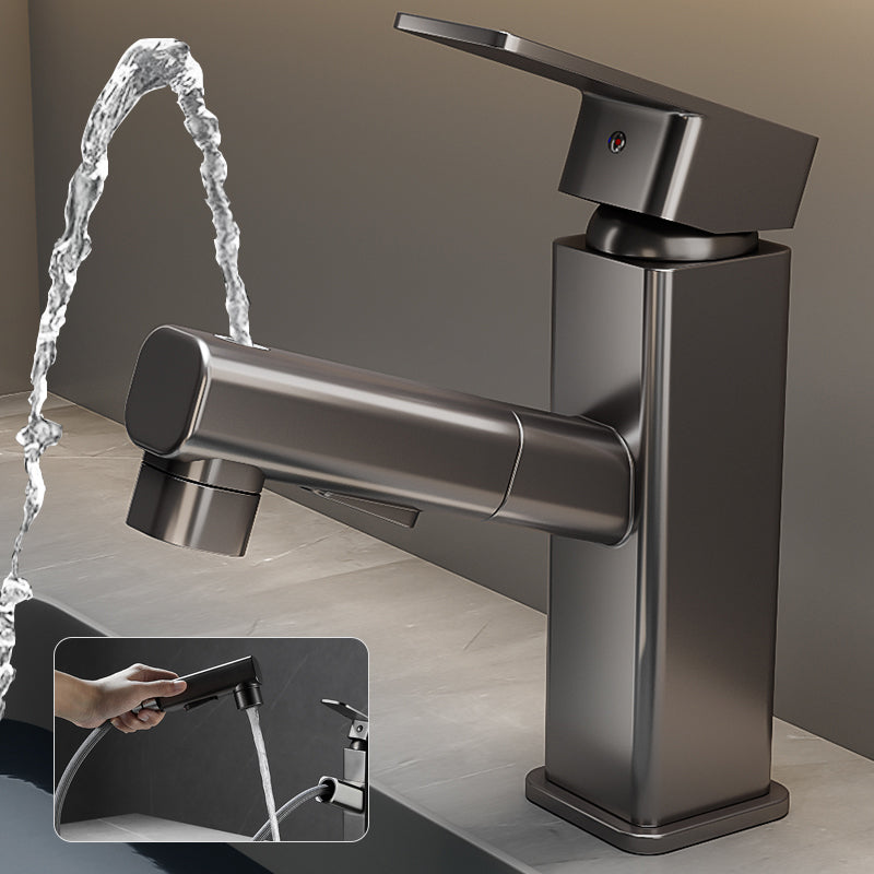 BowLift | Bathroom vessel faucet high arc three-way spout single-handle faucet with pull-out sprayer
