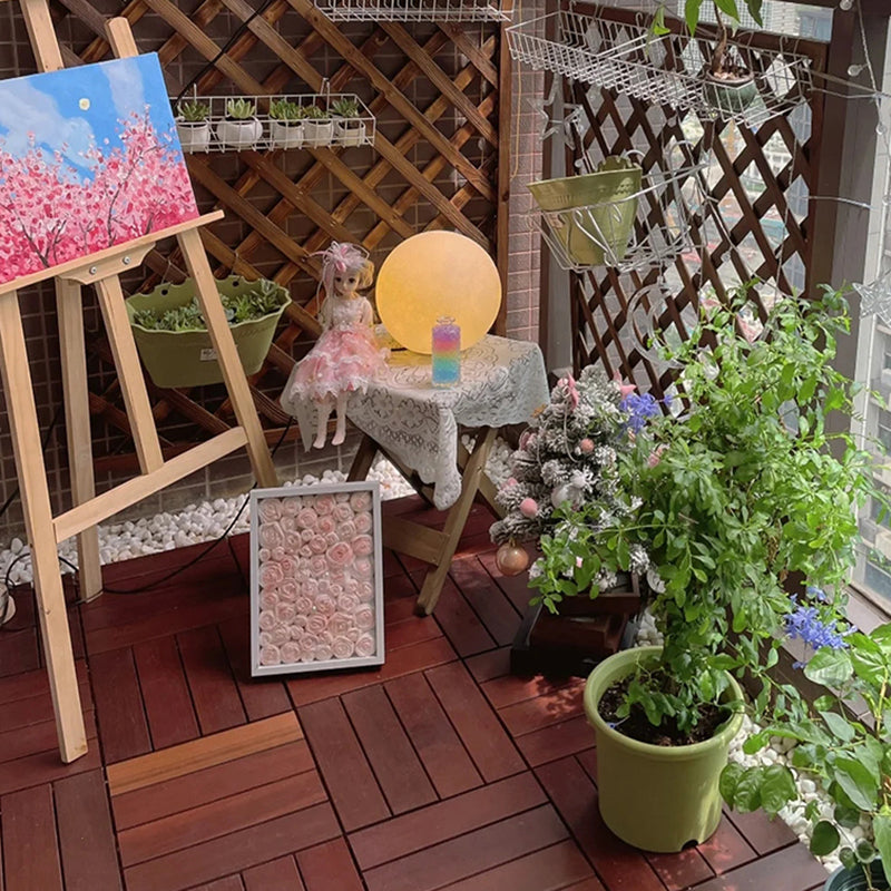 BowLift | 4-Slat Wood Deck/Patio Floor Tiles Interlocking Installation Floor Tiles