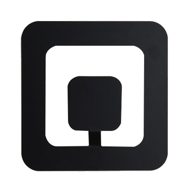 BowLift | Minimalistic square wall lamp fixture made of iron 7"/9" wide LED bedroom wall lighting ideas in black
