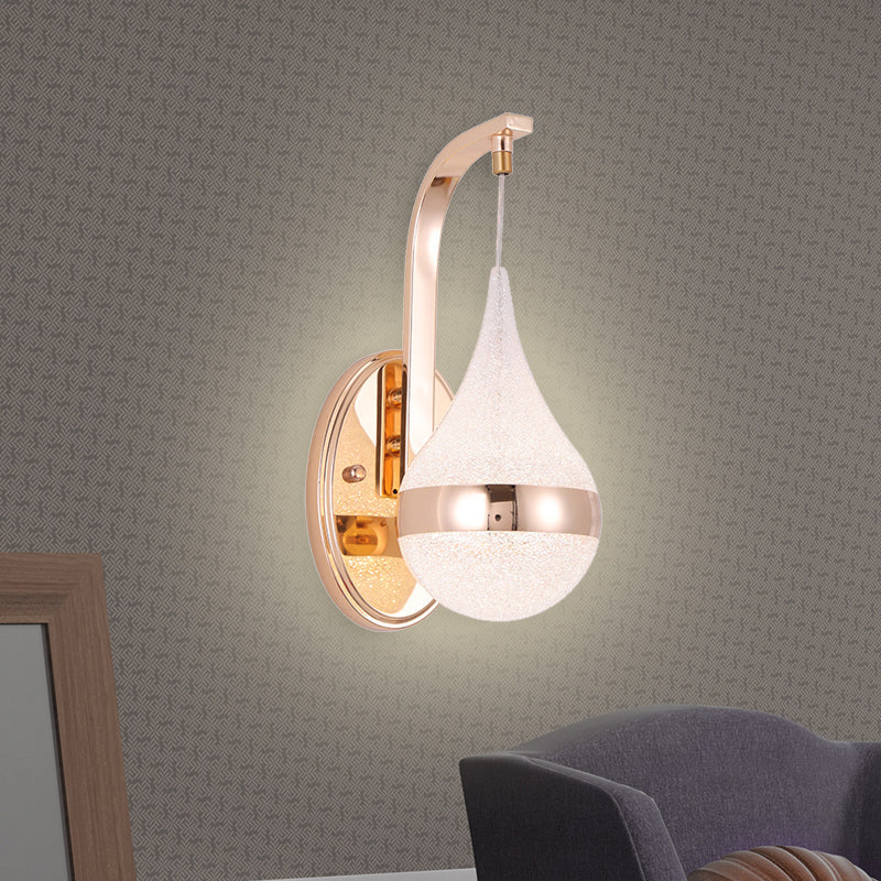 BowLift | Acrylic Water Drop Wall Light Modernism LED Wall Lamp with Gold Backplate
