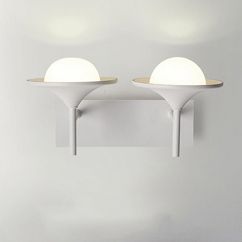 BowLift | Metallic Overhanging Wall Light Modernism 2 Lights LED Wall Lamp in White for Nightstand