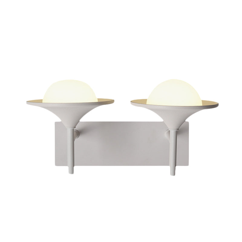 BowLift | Metallic Overhanging Wall Light Modernism 2 Lights LED Wall Lamp in White for Nightstand