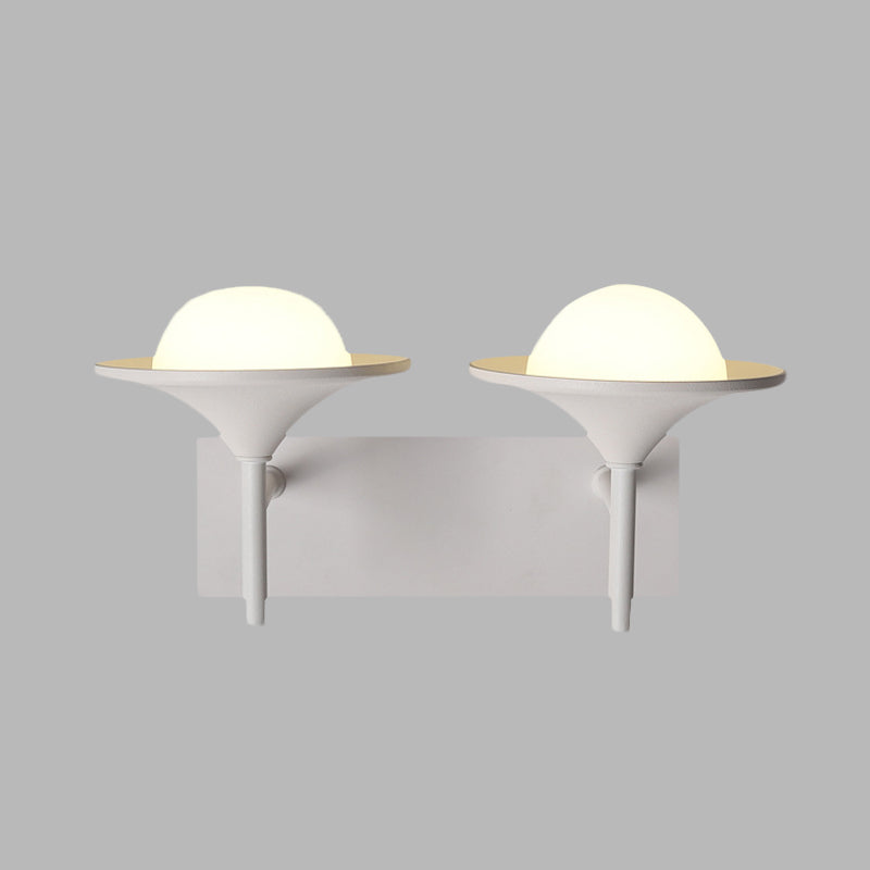 BowLift | Metallic Overhanging Wall Light Modernism 2 Lights LED Wall Lamp in White for Nightstand