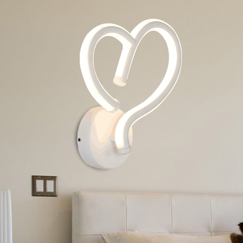 BowLift | Acrylic Heart-shaped Wall Light Decor Contemporary LED White Wall Lamp in Warm/White Light