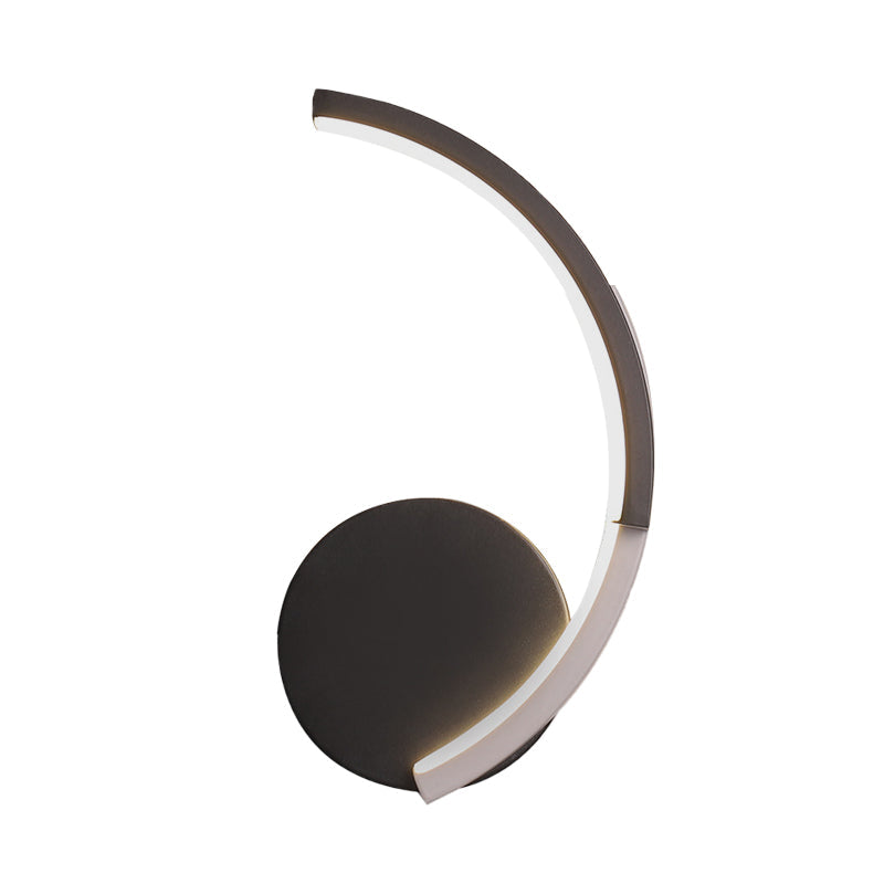 BowLift | Curved Line Living Room Wall Light Acrylic LED Modern Wall Mounted Lamp Light in Black, White/Warm Light