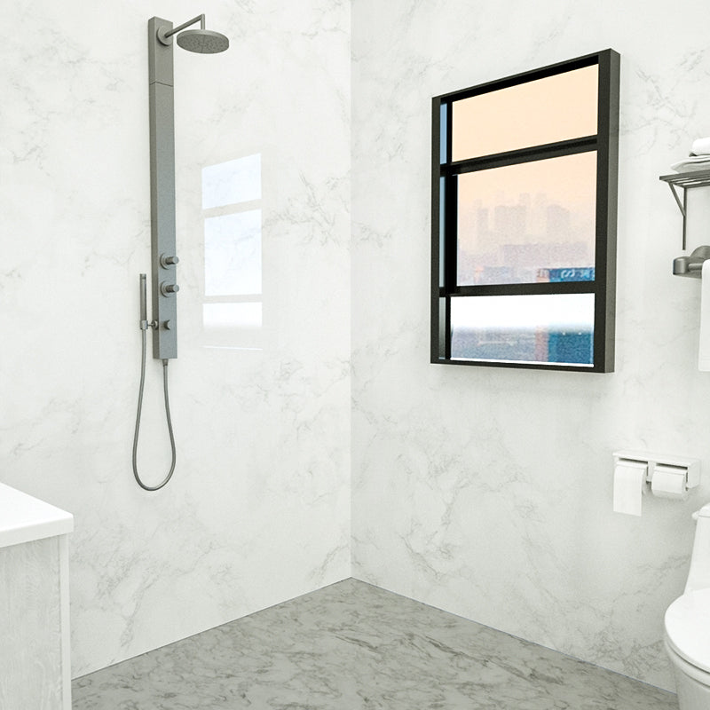 BowLift | Marbleing Water-repellent Tile PVC Single Peel and Stick Tile for Bathroom Back Wall