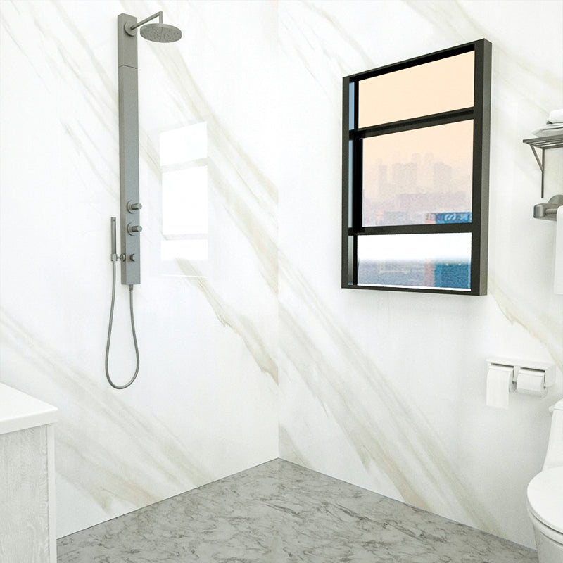 BowLift | Marbleing Water-repellent Tile PVC Single Peel and Stick Tile for Bathroom Back Wall