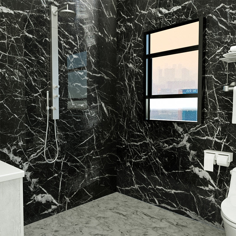 BowLift | Marbleing Water-repellent Tile PVC Single Peel and Stick Tile for Bathroom Back Wall