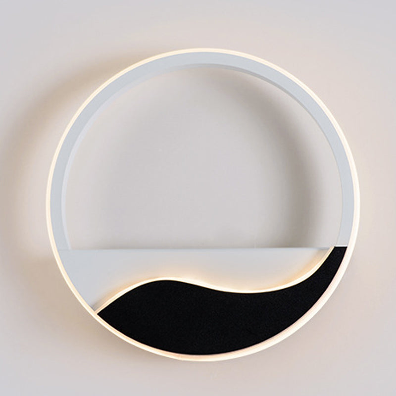 BowLift | Acrylic Ring Wall Light Minimalistic White and Black LED Wall Mounted Lamp in White/Warm Light