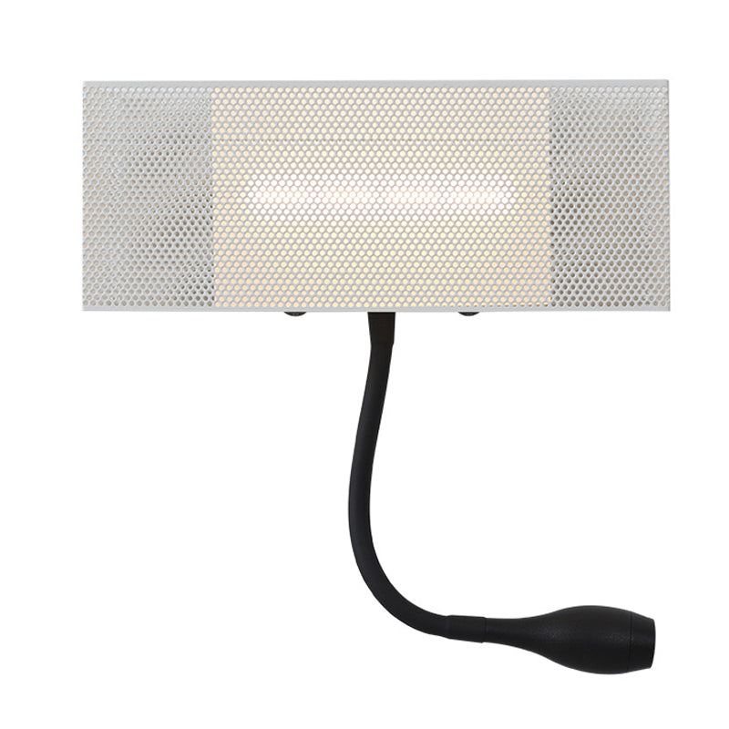 BowLift | Metallic Mesh Rectangular Built-in Wall Lamp Modernism LED Wall Light in White with Rotatable Design