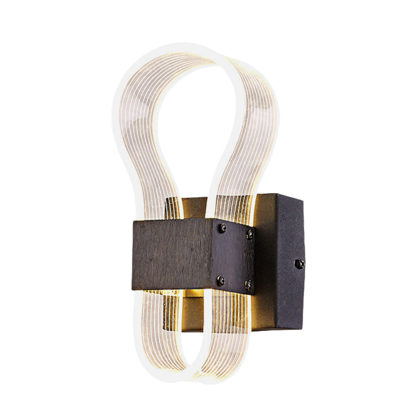 BowLift | Cube Metal Wall Light Modern LED Black Wall Lamp with Arc Ring Acrylic Shade in White/Warm Light