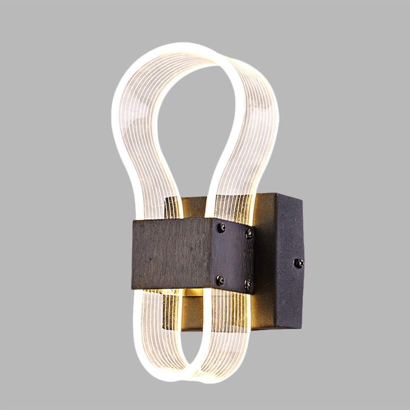 BowLift | Cube Metal Wall Light Modern LED Black Wall Lamp with Arc Ring Acrylic Shade in White/Warm Light