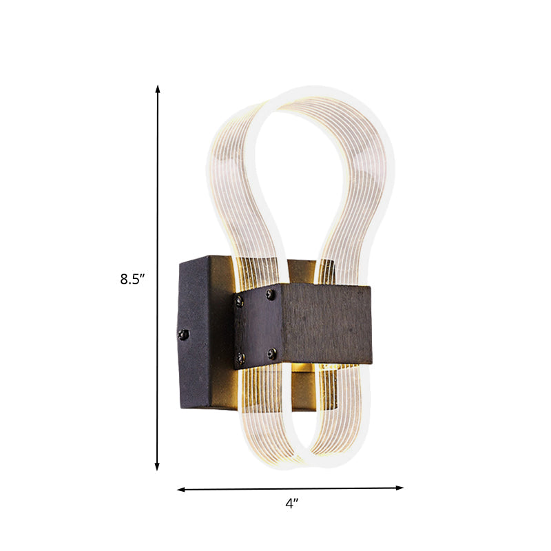 BowLift | Cube Metal Wall Light Modern LED Black Wall Lamp with Arc Ring Acrylic Shade in White/Warm Light