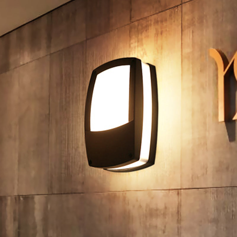 BowLift | Black Rectangular Wall Light Contemporary LED Acrylic Wall Mount Light for Outdoor